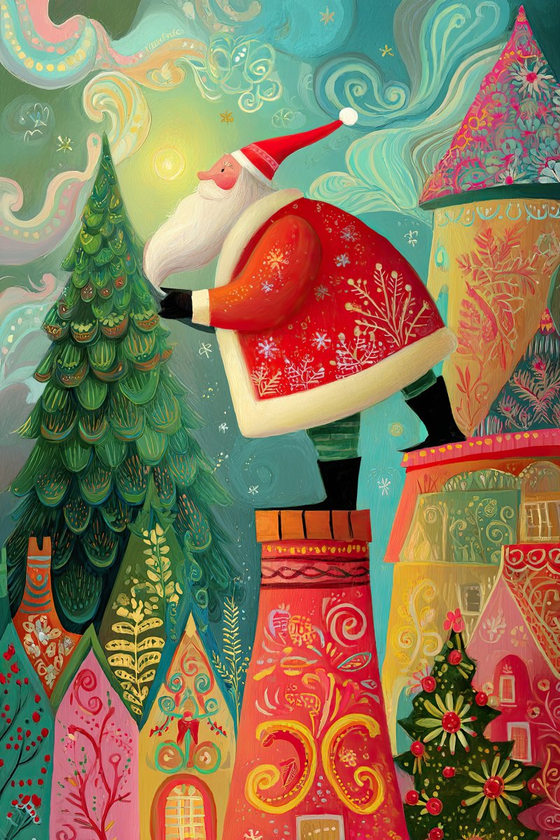 Whimsical Santa Illustration