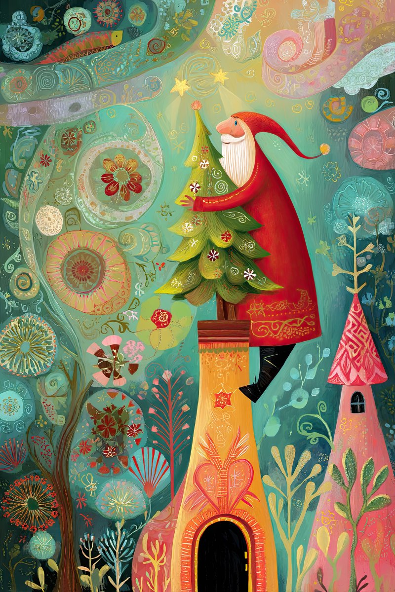 Whimsical Santa Scene 2