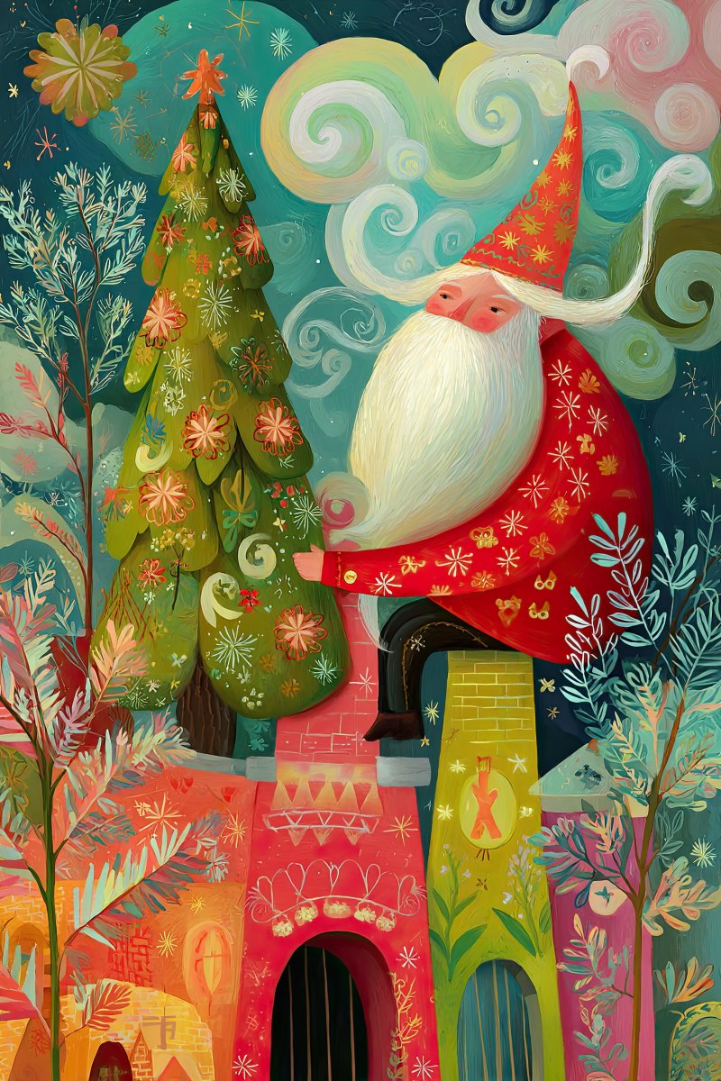Whimsical Santa Landscape 2