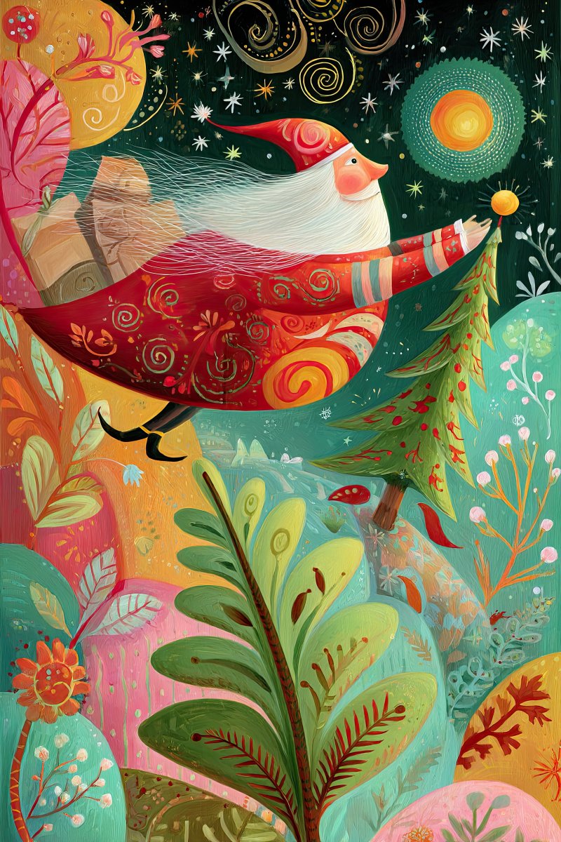 Whimsical Santa Illustration 4