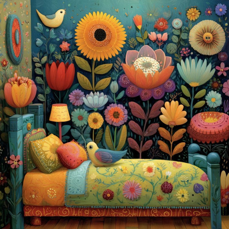 Whimsical Floral Bedroom