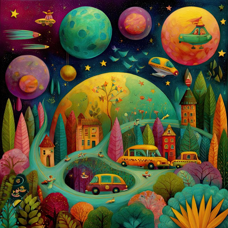 Whimsical Space Landscape
