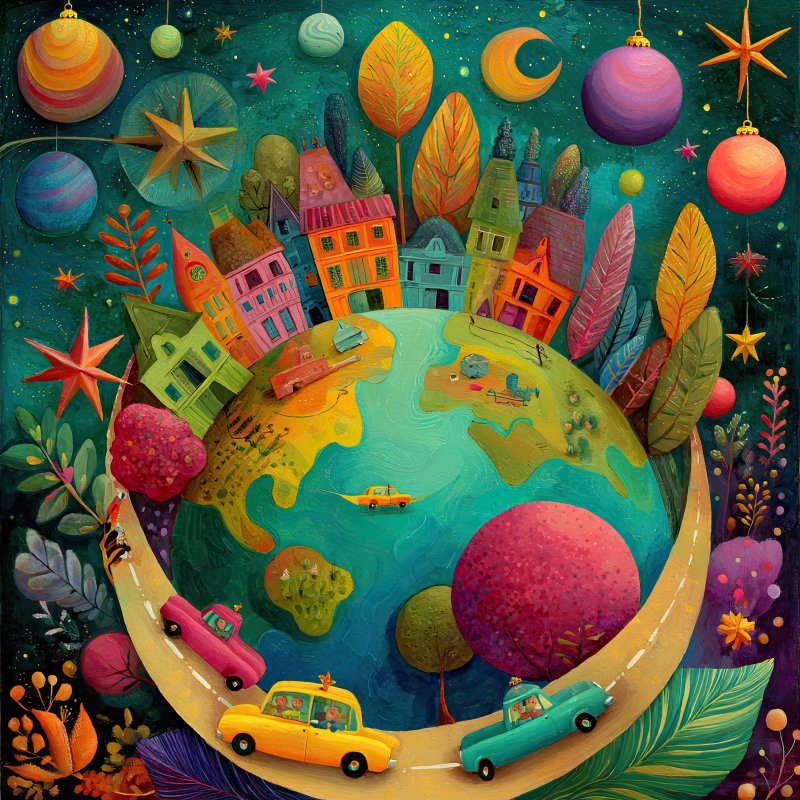 Colorful Planetary Landscape