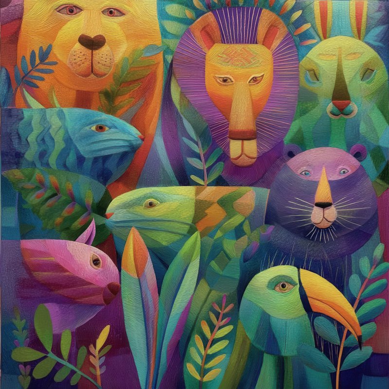 Vibrant Animal Faces 4