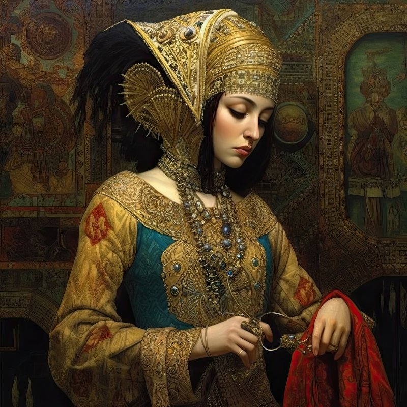 Elegantly Adorned Figure