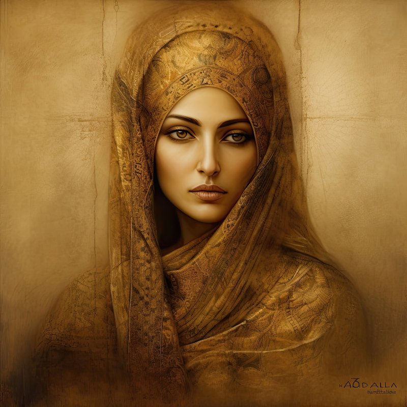 Golden Veiled Portrait