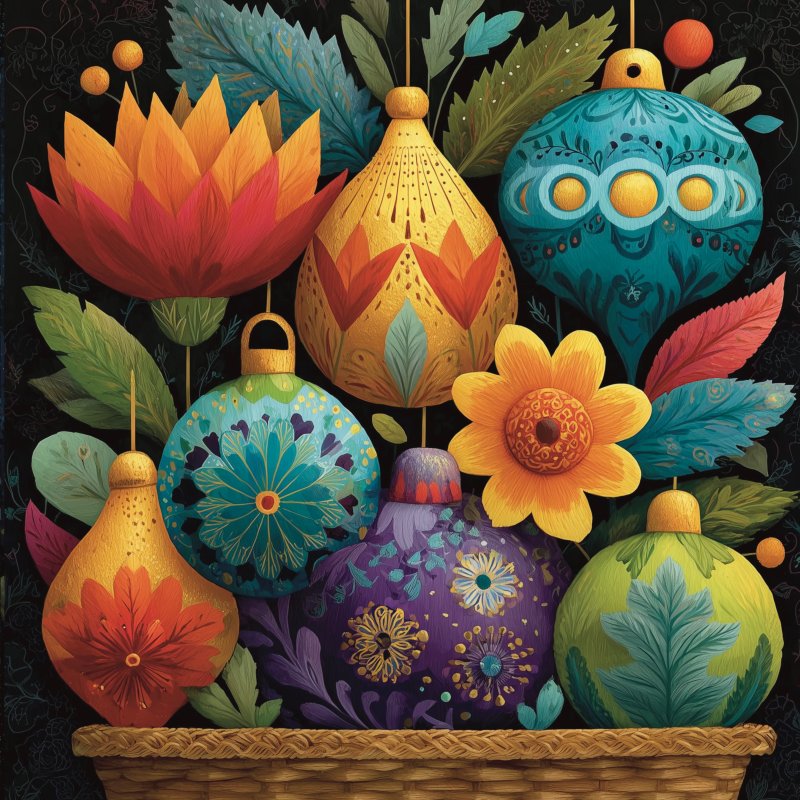 Colorful Ornament Collection