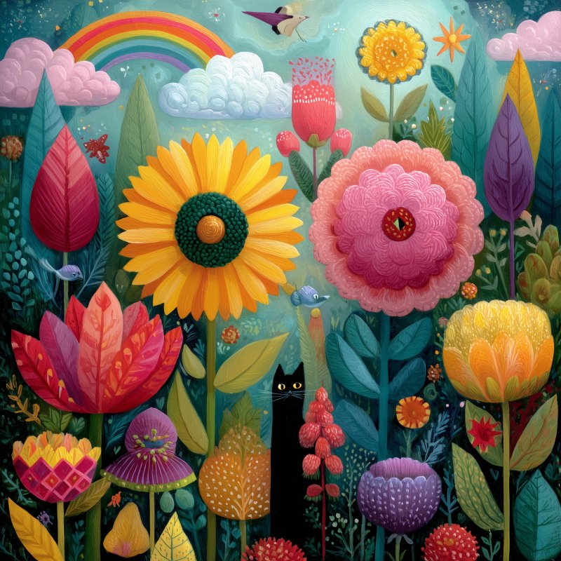 Whimsical Floral Garden
