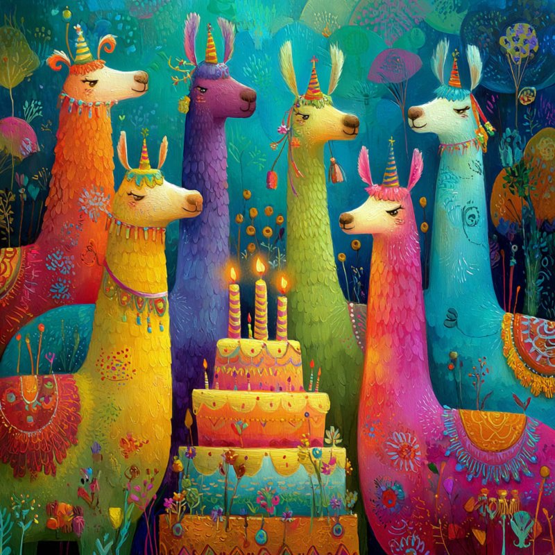 Colorful Party Llamas