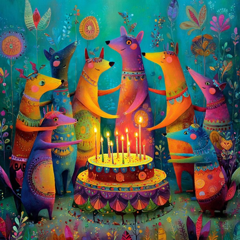 Colorful Celebration Animals