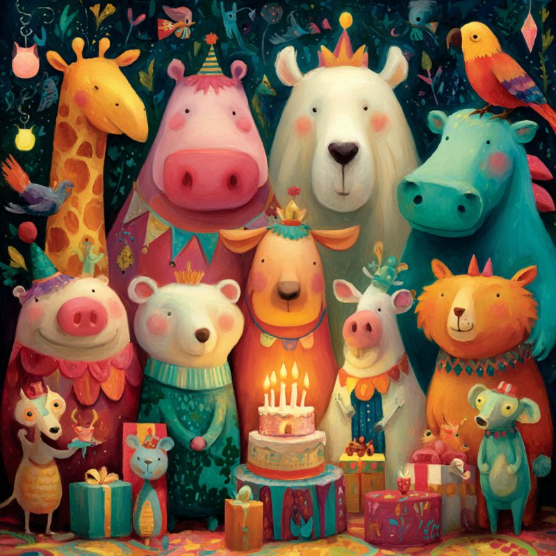 Birthday Celebration Animals 2