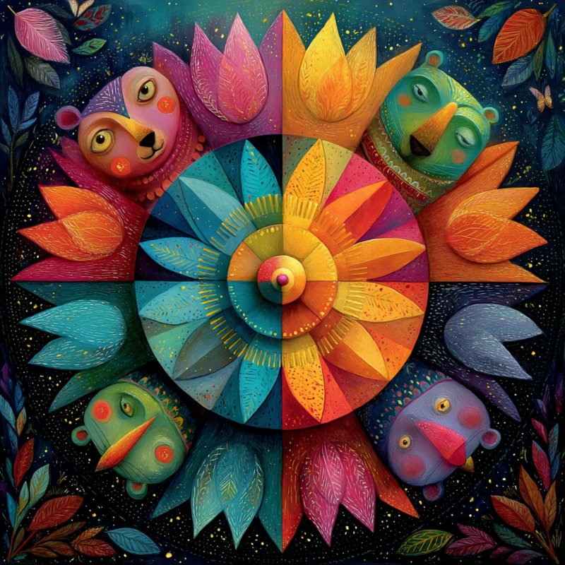 Colorful Animal Mandala