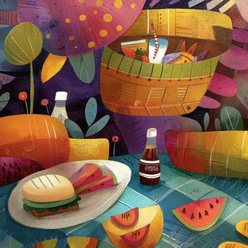 Colorful Picnic Scene 3