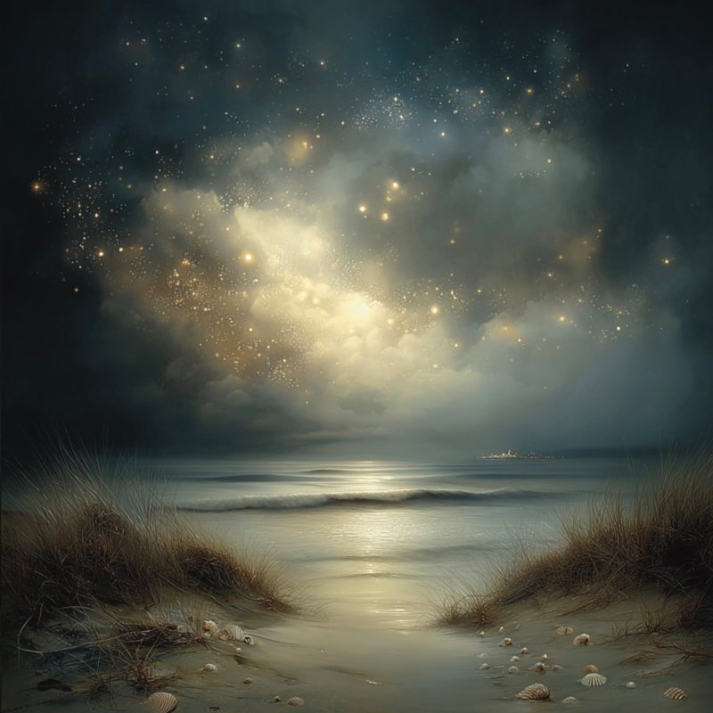 Starry Ocean Scene